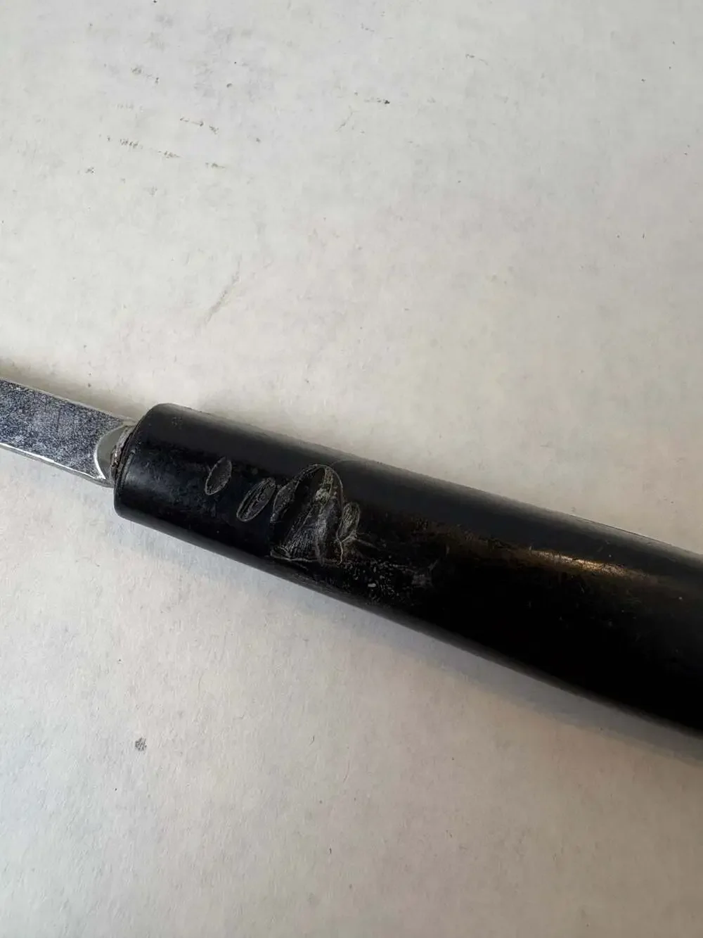 Vintage EKCO Two Prong Meat Serving Fork with Black Plastic Handle
